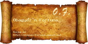 Obagyán Fortuna névjegykártya